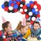 Red Black Blue White Balloon Garland Kit, 122PCS Royal Blue Red abd Black White Balloons